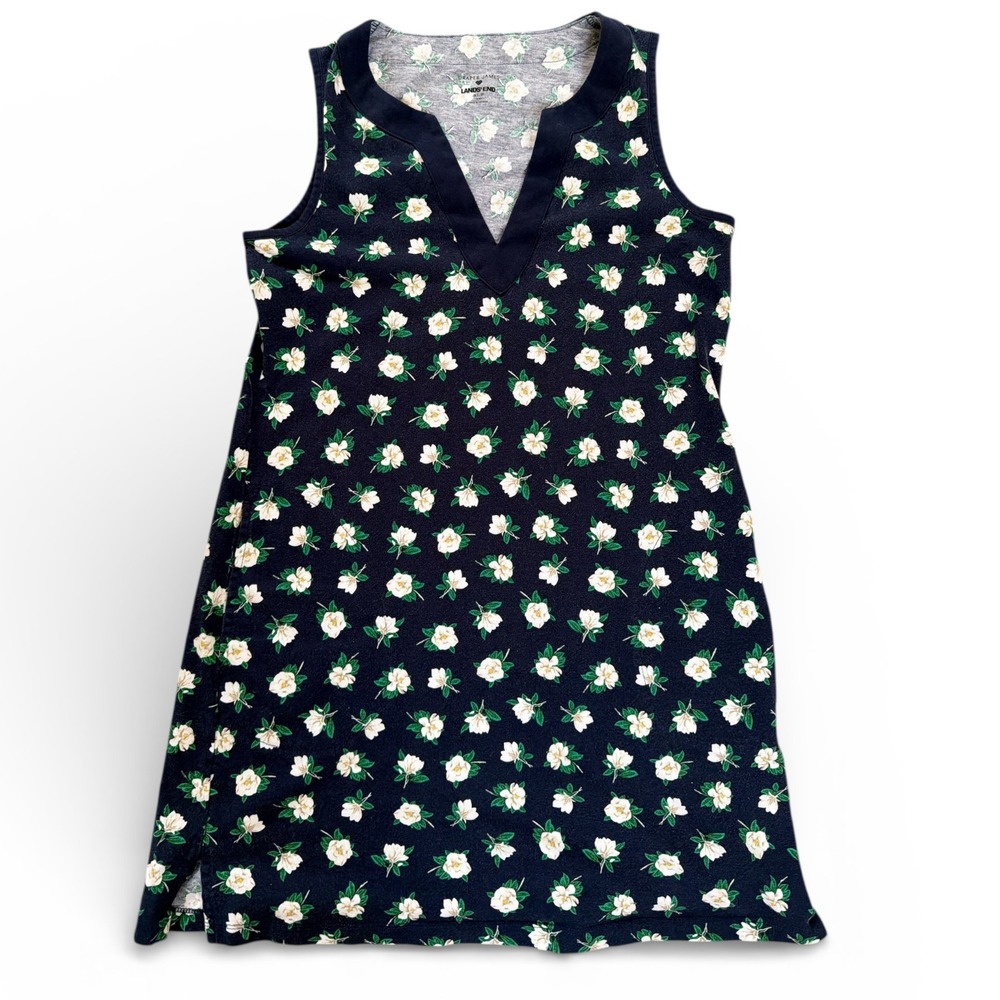 Draper James Lands End Shift Dress Navy Blue Magnolia Flowers Size XS